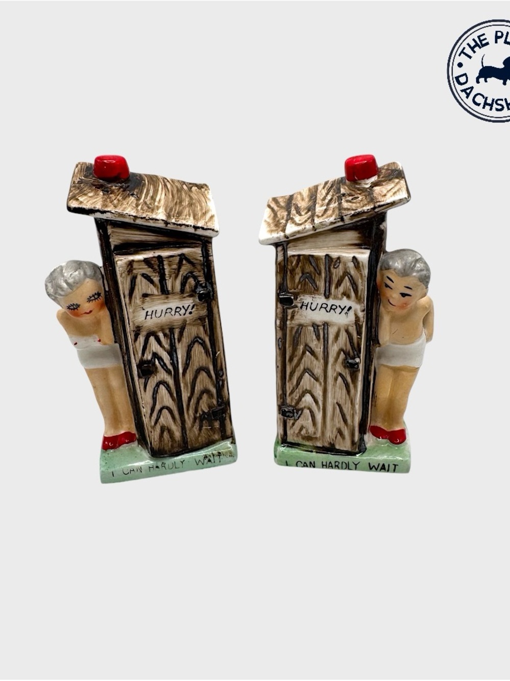 Vintage Rare 50’s Novelty Outhouse Salt & Pepper Shakers